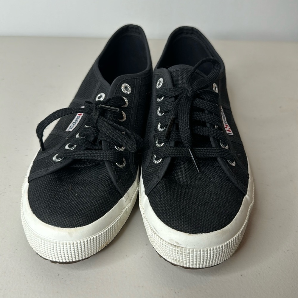 Superga black canvas sneakers for women size 39